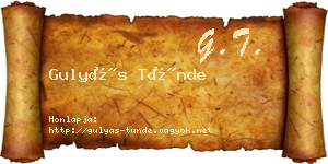 Gulyás Tünde névjegykártya